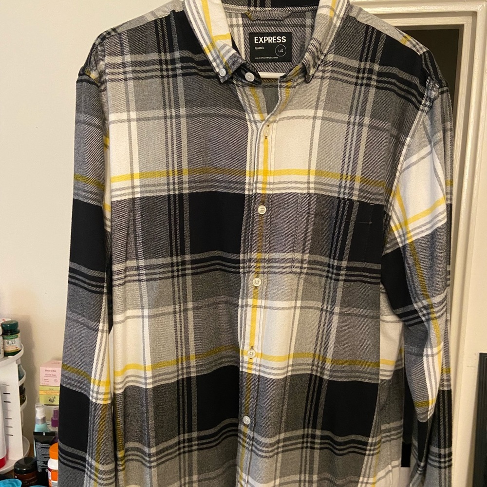 Express long sleeve button down flannel shirt